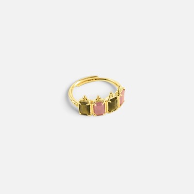 Bague Céleste Tourmaline Rose et Verte | Brin de Cuivre