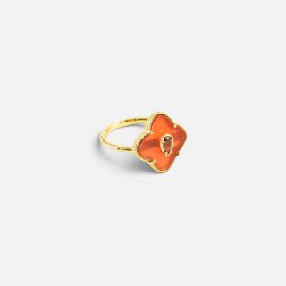 Bague Trèfle Juliette Cornaline Laiton Doré | Brin de Cuivre