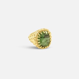 Bague Trèfle Juliette Cornaline Laiton Doré | Brin de Cuivre