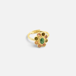 Bague Fleur Margaux Tourmaline Multicolore | Brin de Cuivre