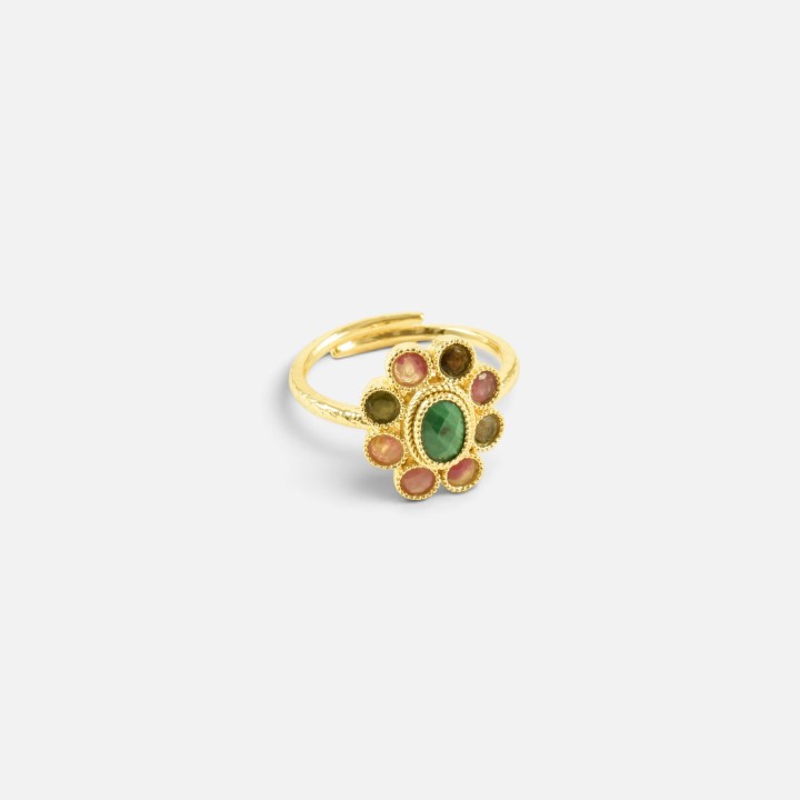 Bague Ovale Diane Lapis-Lazuli Laiton Doré | Brin de Cuivre