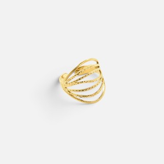 Bague Multi-Rang Romane Acier Inoxydable Doré | Brin de Cuivre