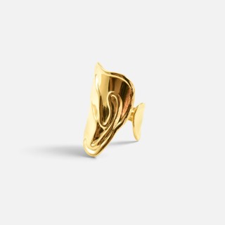 Bague Sculpturale Éléonore Acier Inoxydable Doré | Brin de Cuivre