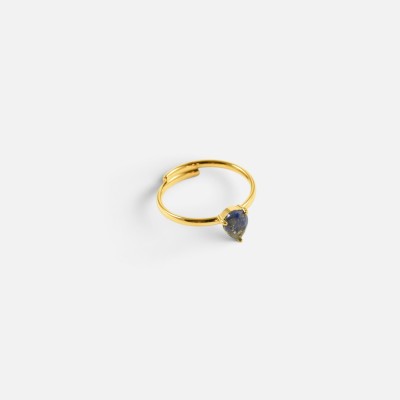 Bague Ovale Diane Lapis-Lazuli Laiton Doré | Brin de Cuivre