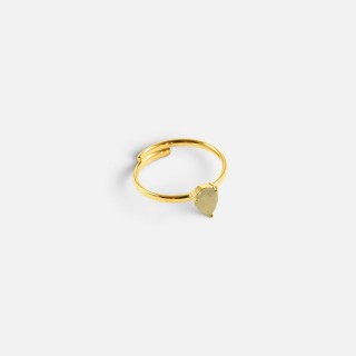 Bague Fine Charlotte Pierre de Lune Acier | Brin de Cuivre
