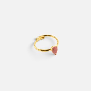 Bague Goutte Quartz Rose Valentine Acier | Brin de Cuivre