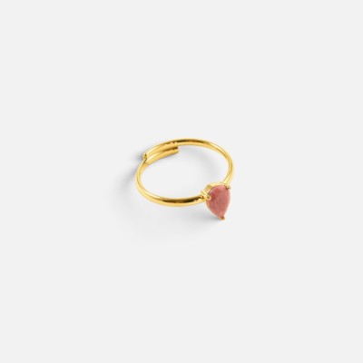 Bague Fine Charlotte Pierre de Lune Acier | Brin de Cuivr