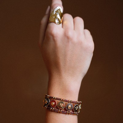 Bracelet Médaillons Diane Pierres Naturelles | Brin de Cuivre