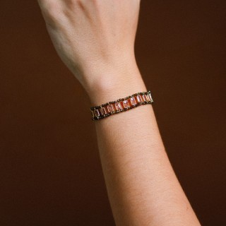 Bracelet Multirang Adèle Vert & Doré Pierres Fines | Brin de Cuivre