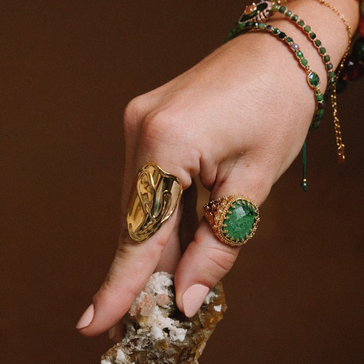 Bracelet Cordon Vert & Tourmalines Lucile | Brin de Cuivre