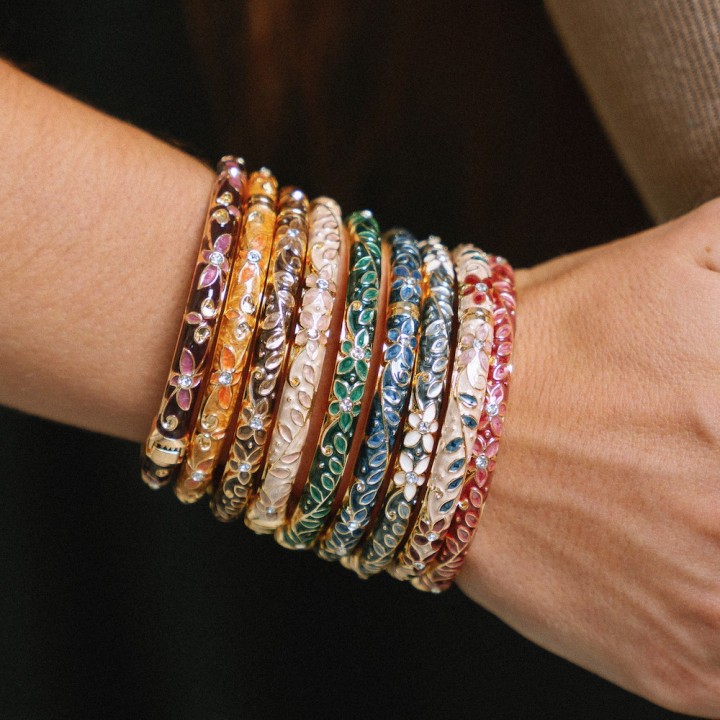 Bracelet Jonc Ouvrant Émail Nude Maeva | Brin de Cuivre