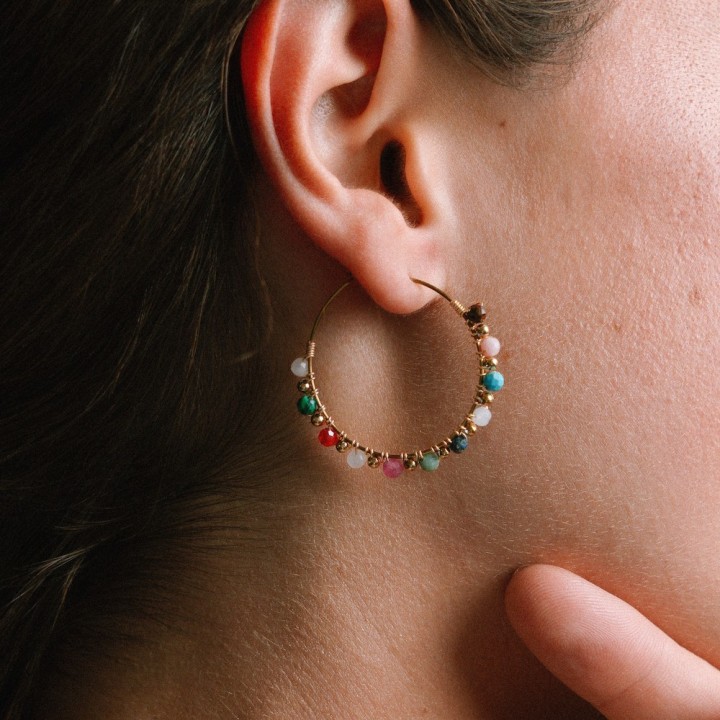 Créoles Colorées Roxane Multicolores Acier Inoxydable | Brin de Cuivre