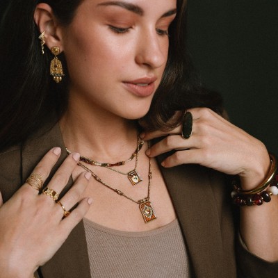 Collier Cœur Alice Doré & Acier Inoxydable | Brin de Cuivre