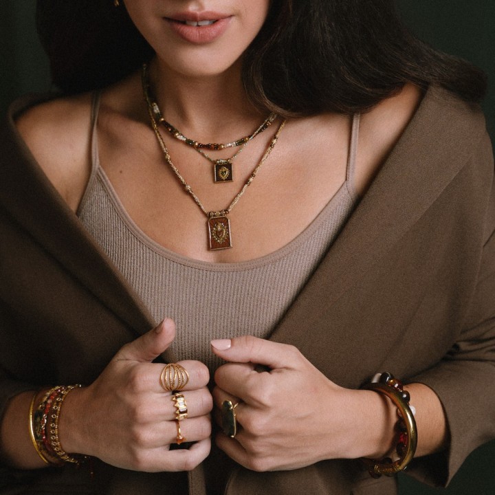 Collier Cœur Alice Doré & Acier Inoxydable | Brin de Cuivre