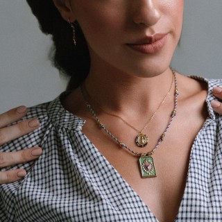 Collier Cœur Noémie Tressé & Acier Doré | Brin de Cuivre