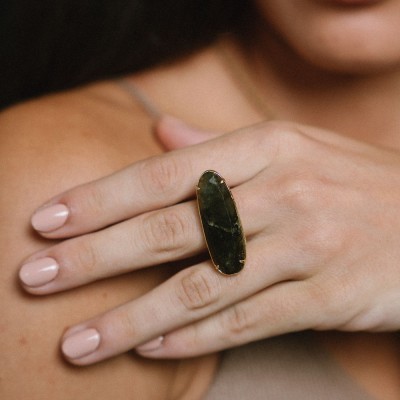 Bague Céleste Tourmaline Rose et Verte | Brin de Cuivre