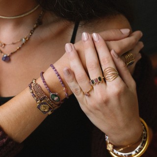 Bague Céleste Tourmaline Rose et Verte | Brin de Cuivre