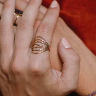 Bague Ovale Diane Lapis-Lazuli Laiton Doré | Brin de Cuivre