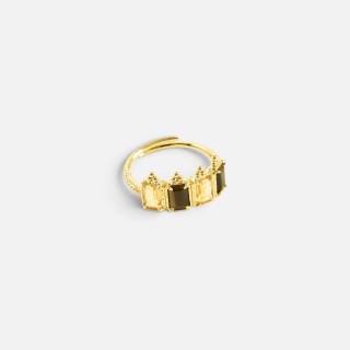 Bague Héloïse Citrine et Quartz Fumé | Brin de Cuivre