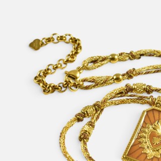 Collier Cœur Alice Doré & Acier Inoxydable | Brin de Cuivre