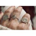 BAGUE RONDE TREFLE ACIER INOXYDABLE SILVER PETIT PRIX