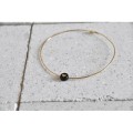 JONC FIN PERLE NOIR LOVE GOLD ACIER INOXYDABLE GOLD PETIT PRIX