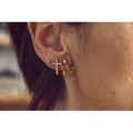 PUCE CROIX STRASS ACIER INOXYDABLE GOLD PETIT PRIX