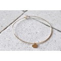 BRACELET JONC FIN COEUR ACIER INOXYDABLE GOLD PETIT PRIX