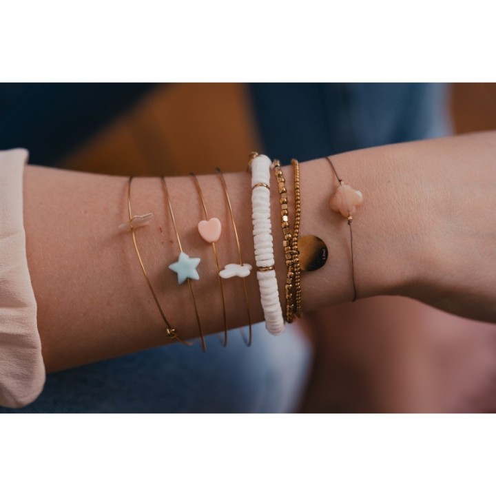 JONC FIN COEUR ROSE ACIER INOXYDABLE GOLD PETIT PRIX
