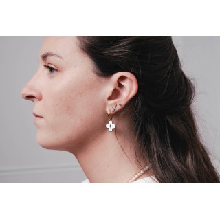 PUCE CROIX STRASS ACIER INOXYDABLE GOLD PETIT PRIX