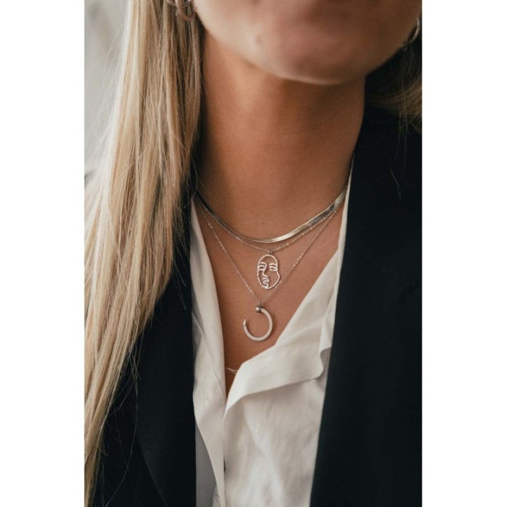 COLLIER ROND OUVERT STRASS ACIER INOXYDABLE SILVER PETIT PRIX COLLIER ROND OUVERT STRASS ACIER INOXYDABLE SILVER PETIT PRIX