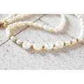 COLLIER PERLES NACRES LOVE ACIER INOXYDABLE GOLD PETIT PRIX